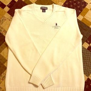 Lands End V-Neck Sweater Chaparral Pines Golf